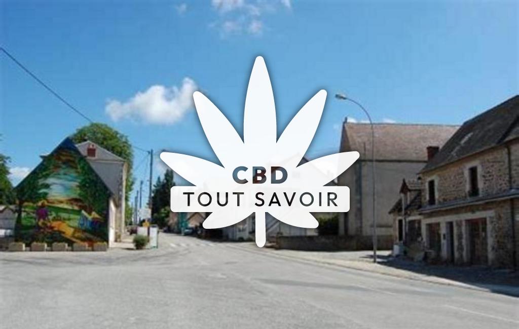Village à Budeliere avec feuille Cannabis CBD