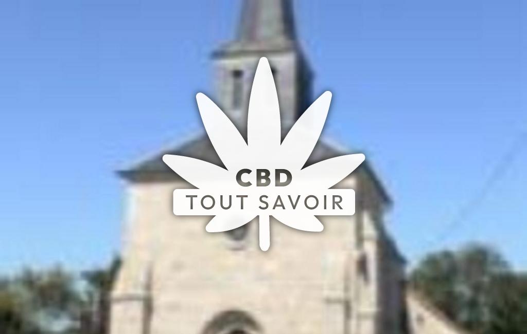 Village à La-Serre-Bussiere-Vieille avec feuille Cannabis CBD