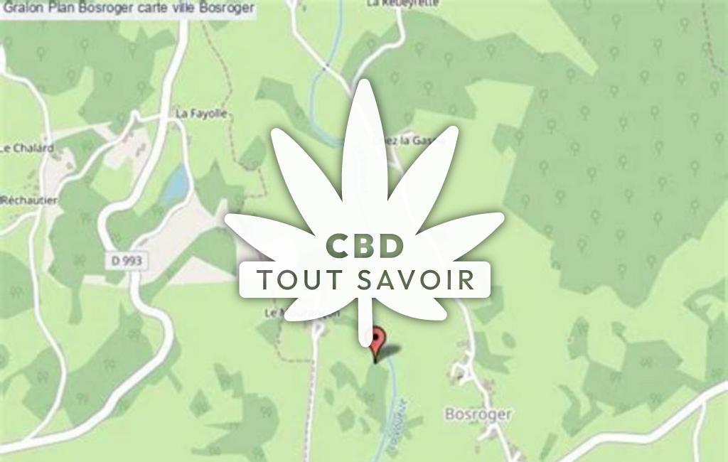 Village à Bosroger avec feuille Cannabis CBD
