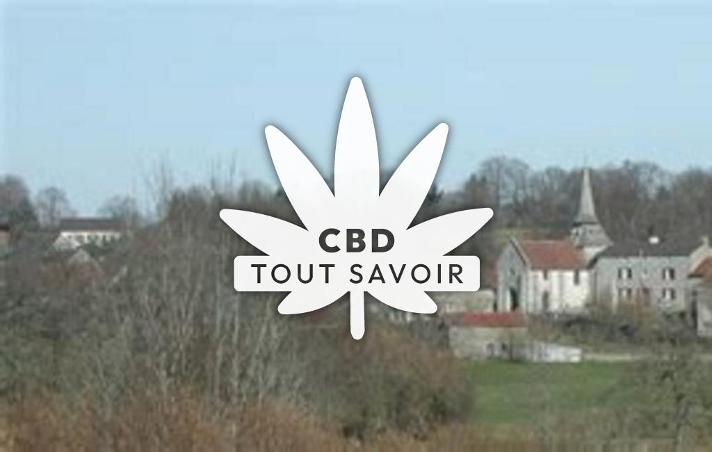 Village à Saint-Alpinien avec feuille Cannabis CBD
