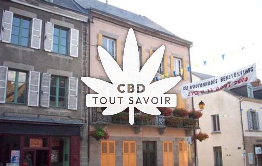 Village à Benevent-l'Abbaye avec feuille Cannabis CBD