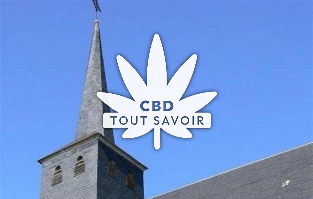 Village à Chambon-Sainte-Croix avec feuille Cannabis CBD