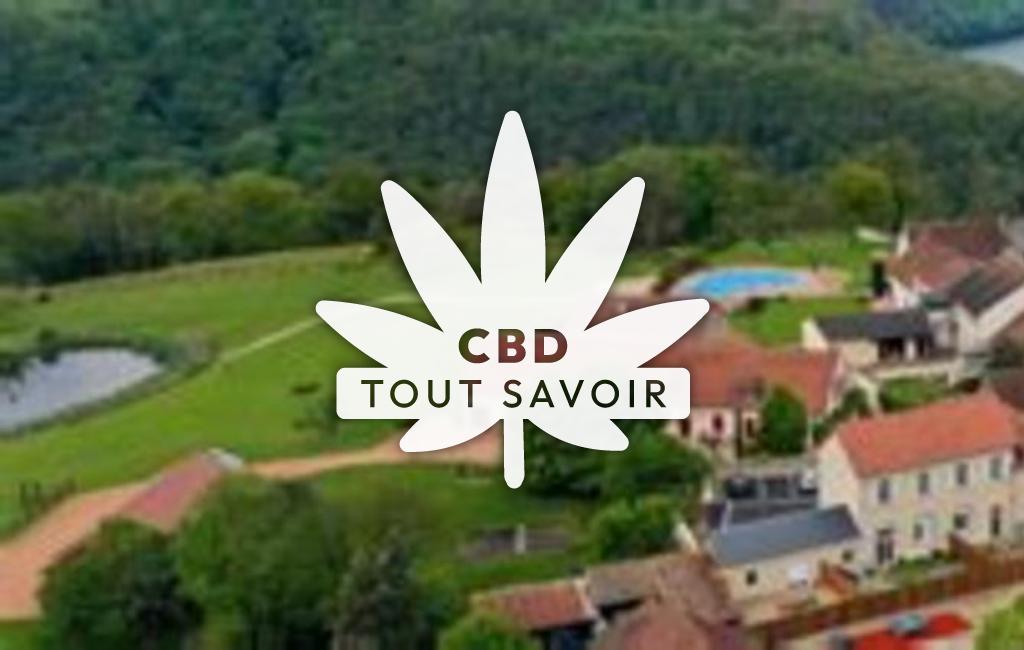 Village à Le-Bourg-D'Hem avec feuille Cannabis CBD