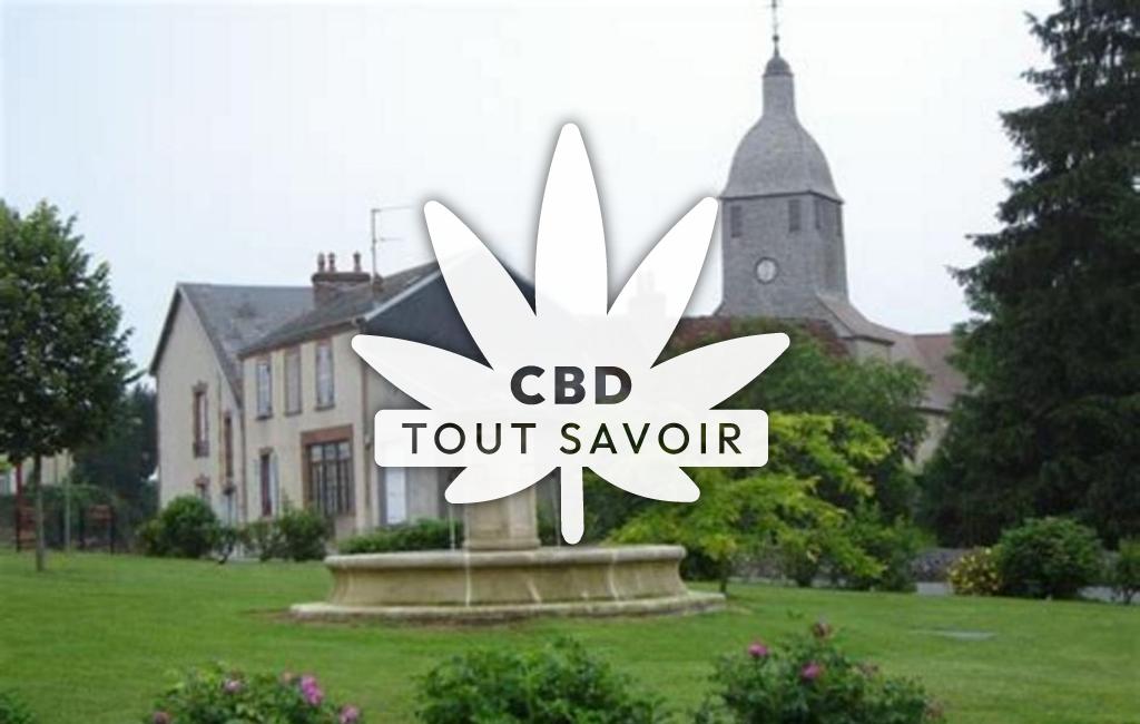 Village à Moutier-Malcard avec feuille Cannabis CBD