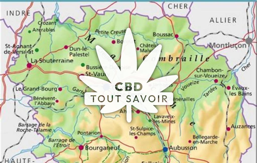 Village à Bord-Saint-Georges avec feuille Cannabis CBD