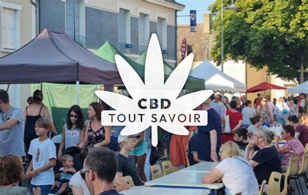 Village à Gouzon avec feuille Cannabis CBD