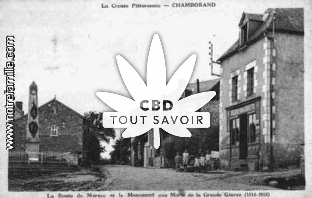 Village à Chamborand avec feuille Cannabis CBD