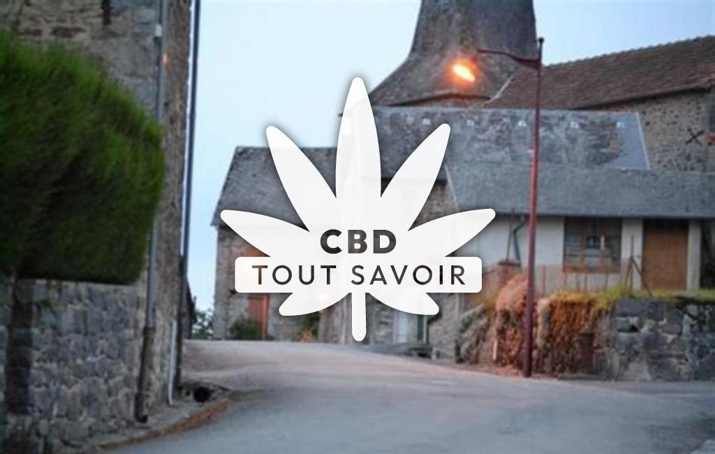 Village à Janaillat avec feuille Cannabis CBD