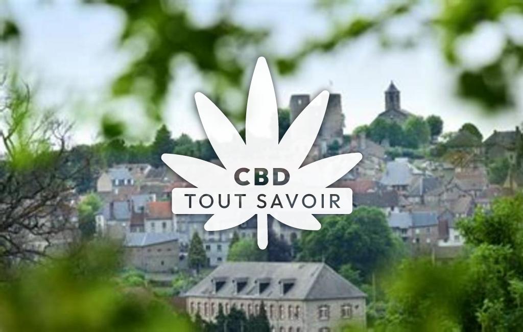 Village à Crocq avec feuille Cannabis CBD