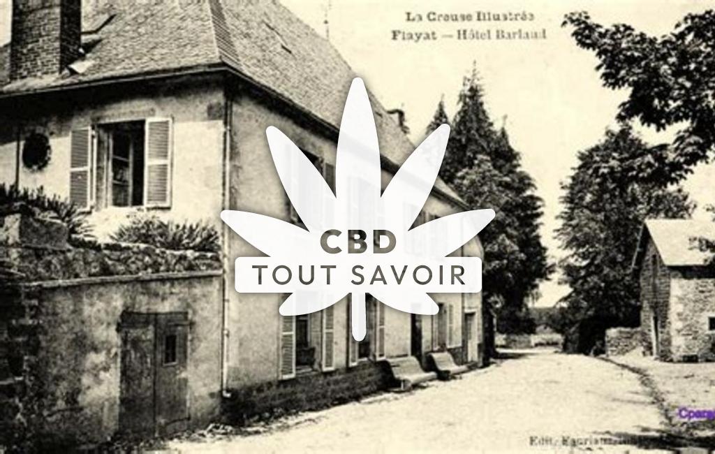Village à Flayat avec feuille Cannabis CBD
