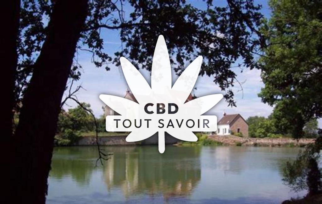 Village à Chatelus-Malvaleix avec feuille Cannabis CBD