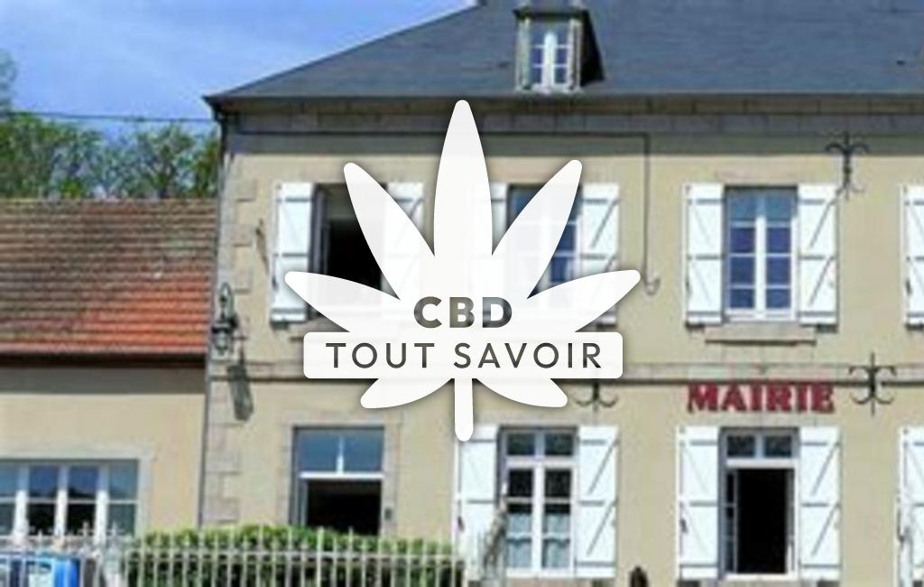 Village à Clugnat avec feuille Cannabis CBD
