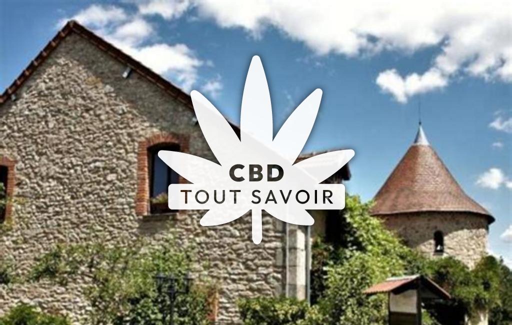 Village à Vareilles avec feuille Cannabis CBD