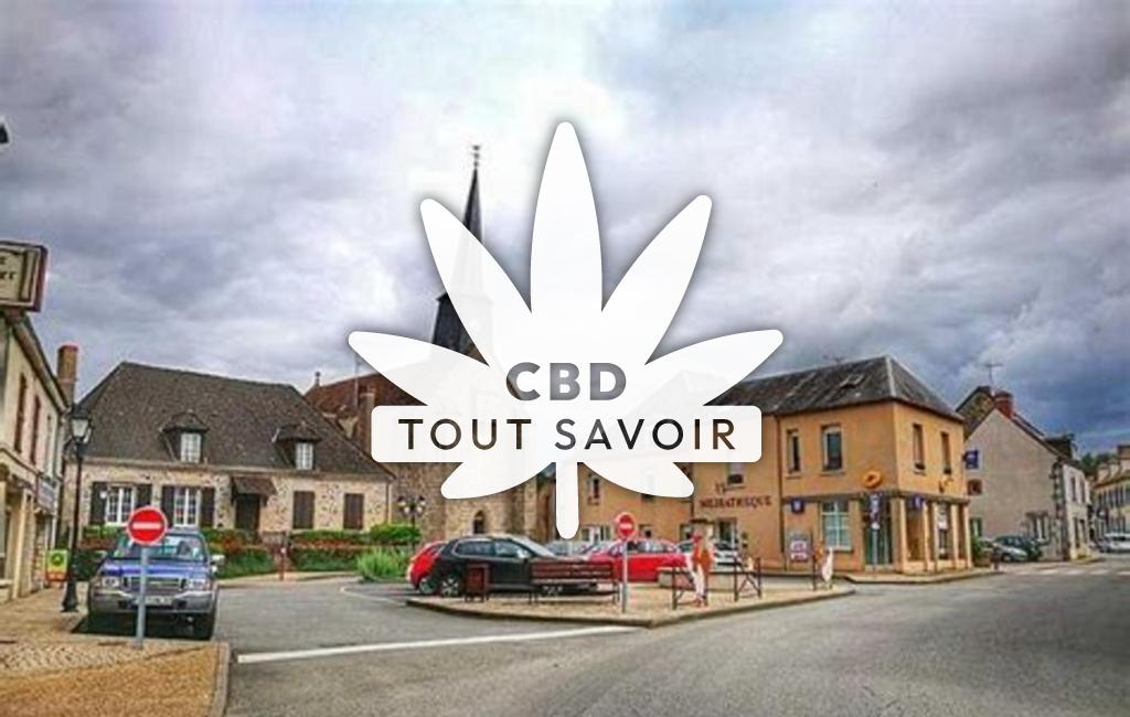 Village à Genouillac avec feuille Cannabis CBD
