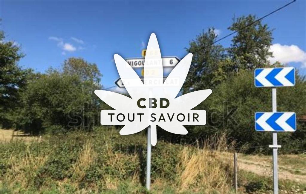 Village à Tercillat avec feuille Cannabis CBD