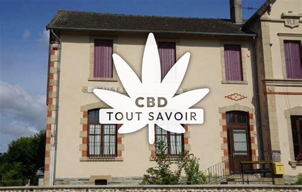 Village à Bosmoreau-les-Mines avec feuille Cannabis CBD