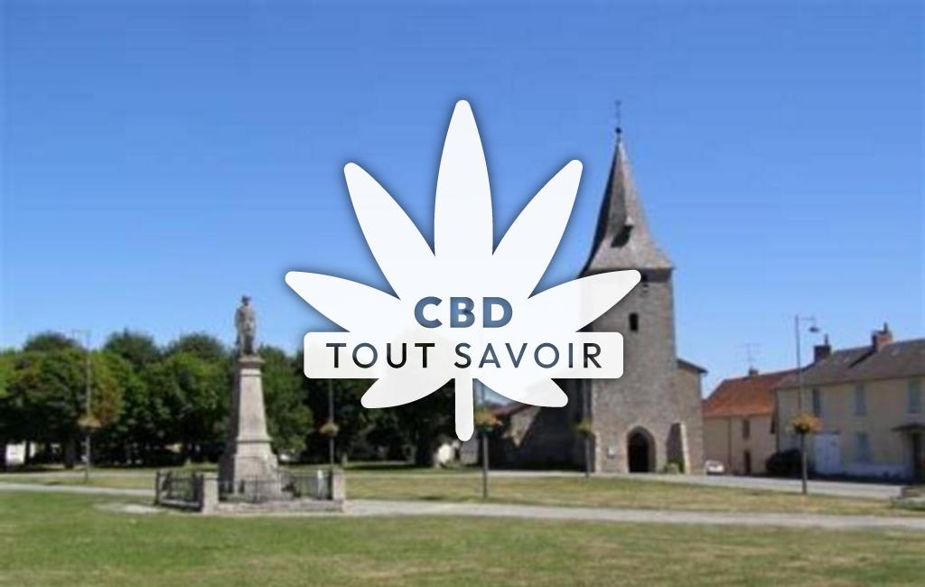 Village à Saint-Dizier-Masbaraud avec feuille Cannabis CBD