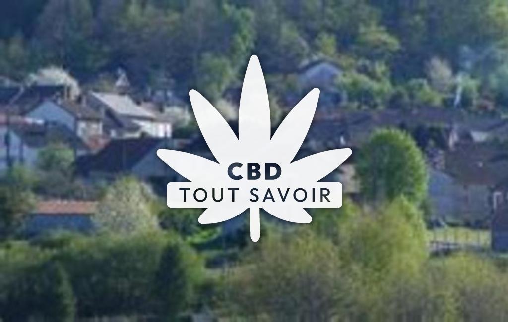 Village à Saint-Moreil avec feuille Cannabis CBD
