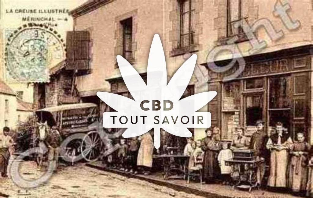 Village à Merinchal avec feuille Cannabis CBD