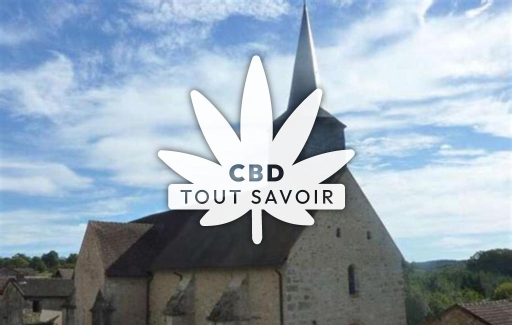 Village à Saint-Martin-Sainte-Catherine avec feuille Cannabis CBD