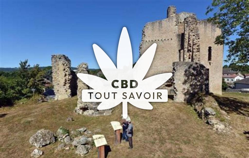 Village à Le-Monteil-au-Vicomte avec feuille Cannabis CBD