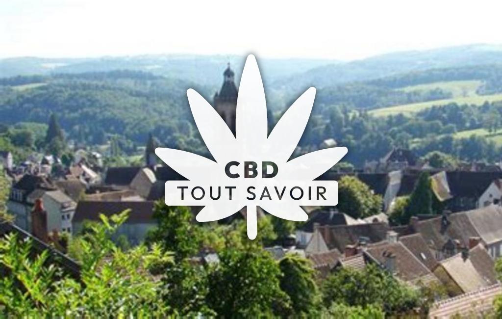 Village à Felletin avec feuille Cannabis CBD