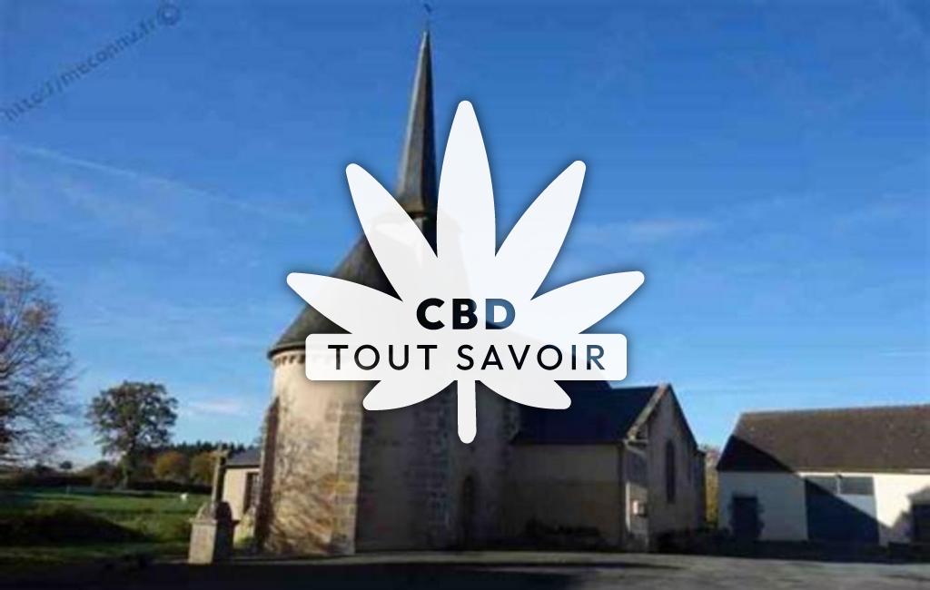 Village à Bussiere-Saint-Georges avec feuille Cannabis CBD