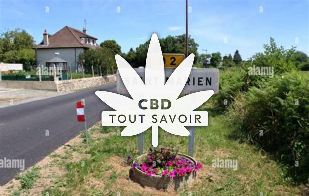 Village à Saint-Marien avec feuille Cannabis CBD