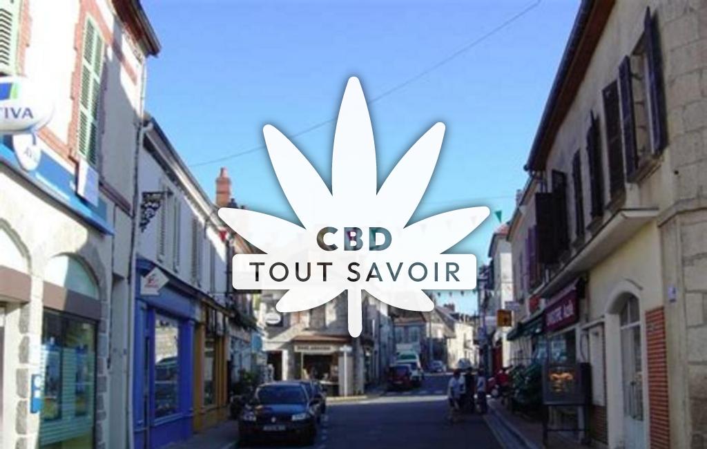 Village à Auzances avec feuille Cannabis CBD