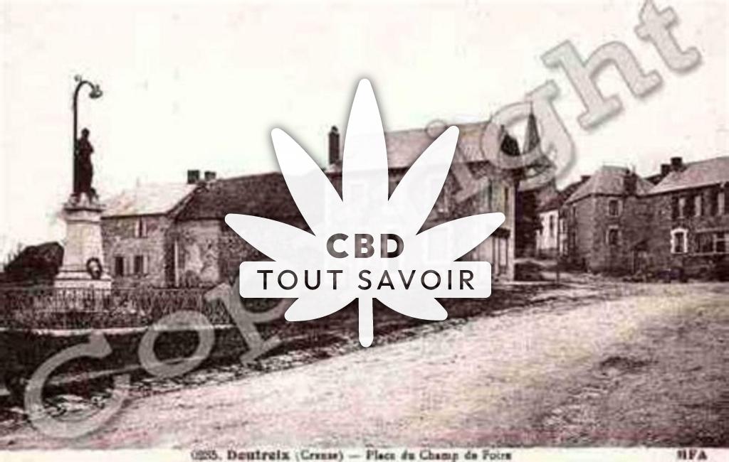 Village à Dontreix avec feuille Cannabis CBD