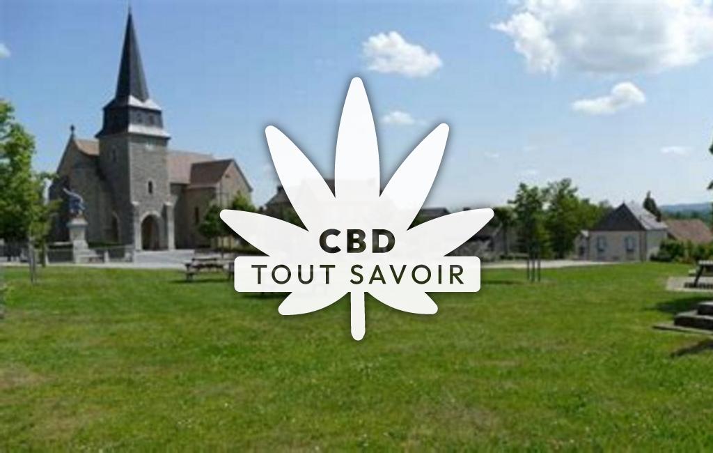 Village à Rougnat avec feuille Cannabis CBD