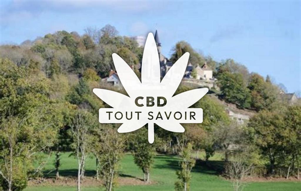 Village à Sermur avec feuille Cannabis CBD