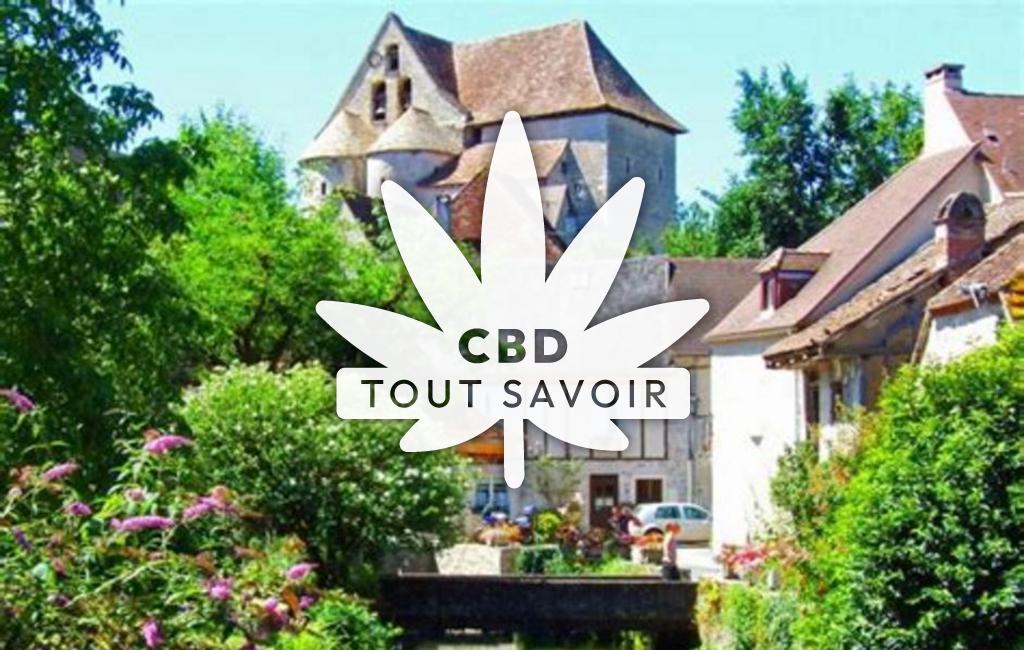 Village à Creysse avec feuille Cannabis CBD