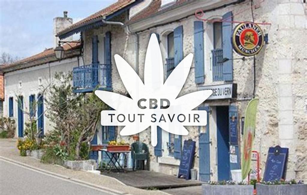 Village à Grignols avec feuille Cannabis CBD