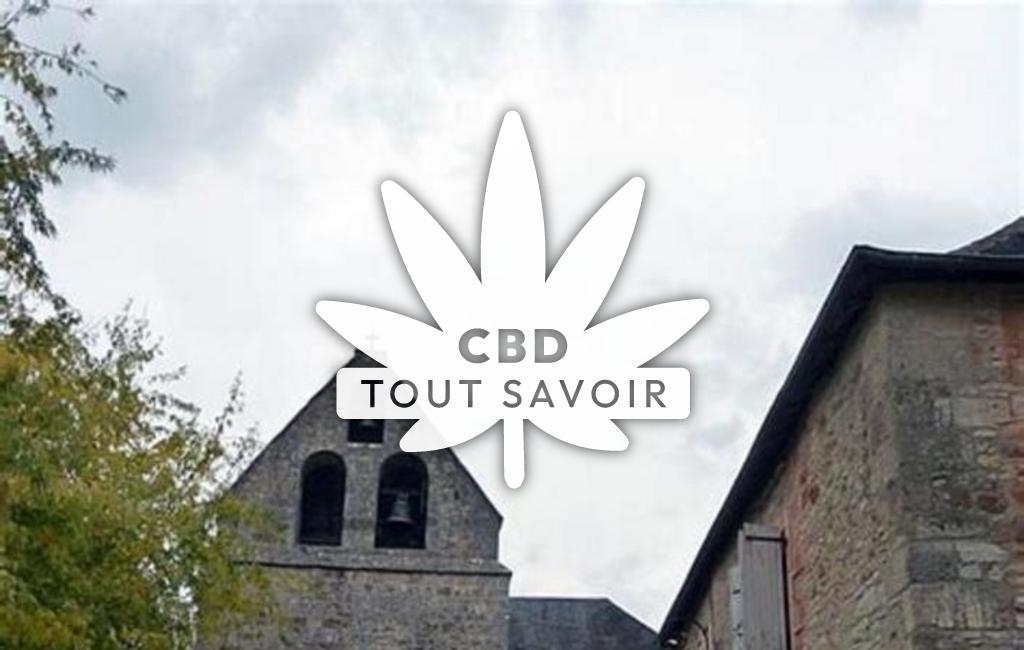 Village à La-Dornac avec feuille Cannabis CBD