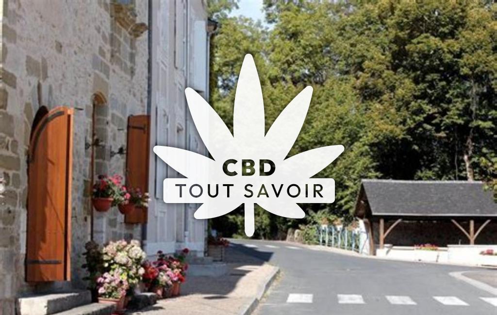 Village à Pazayac avec feuille Cannabis CBD
