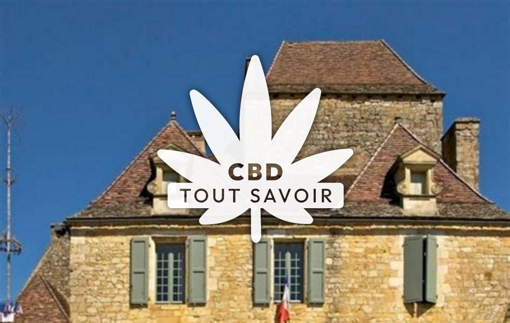 Village à Jaure avec feuille Cannabis CBD