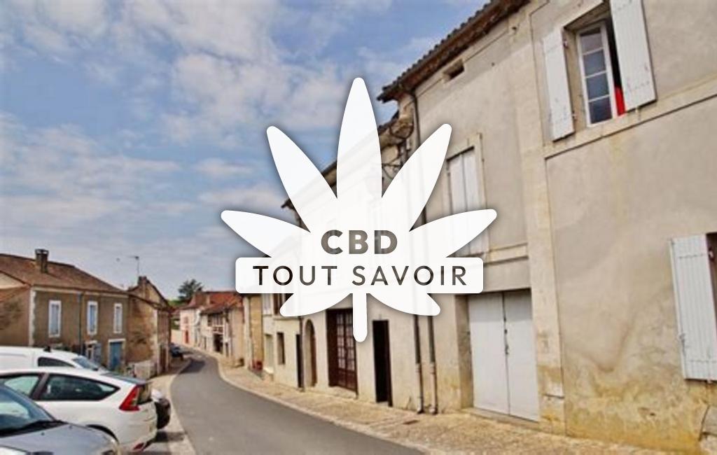 Village à Villamblard avec feuille Cannabis CBD