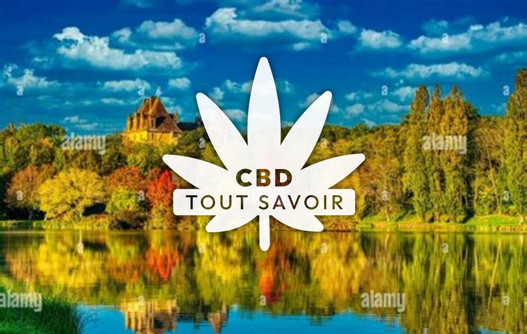 Village à Lanquais avec feuille Cannabis CBD