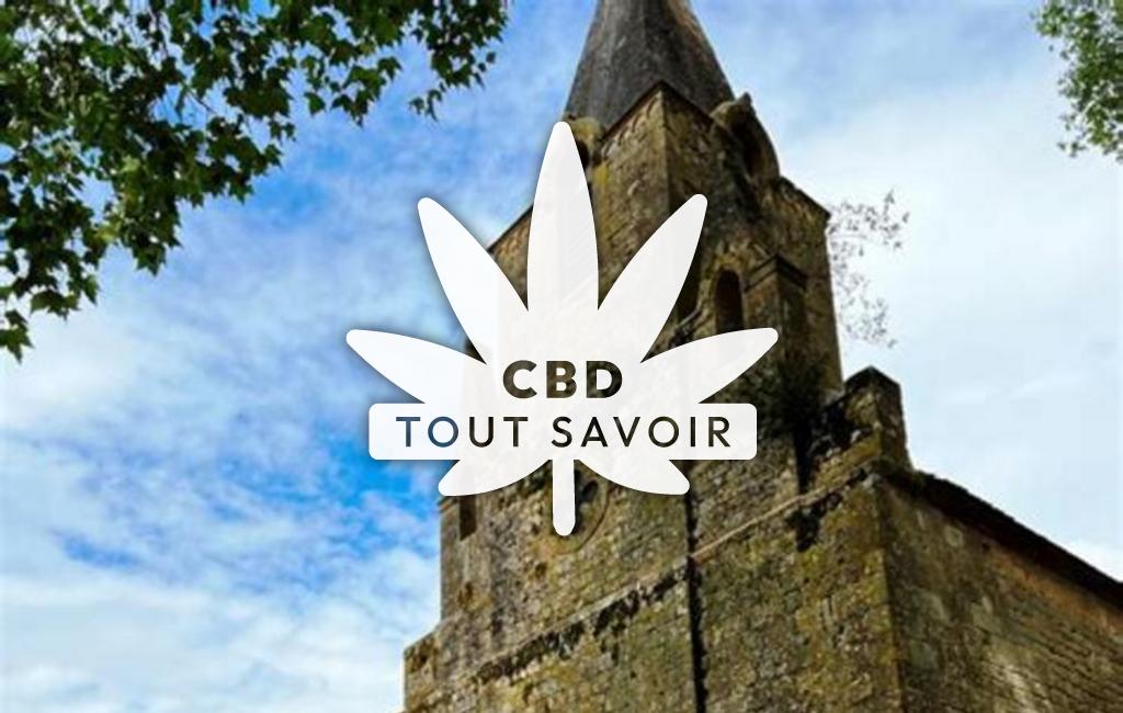 Village à Pressignac-Vicq avec feuille Cannabis CBD