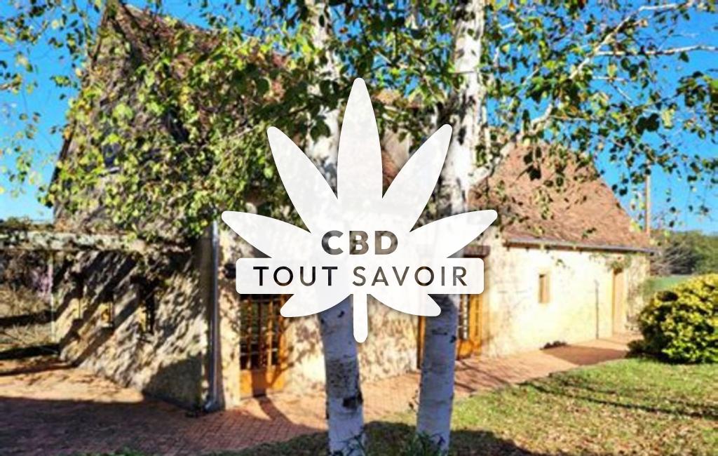 Village à Anlhiac avec feuille Cannabis CBD