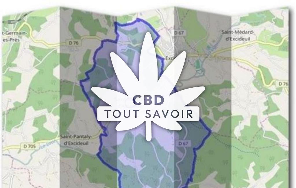Village à Saint-Martial-D'Albarede avec feuille Cannabis CBD