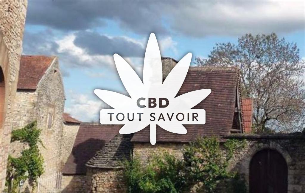 Village à Cladech avec feuille Cannabis CBD