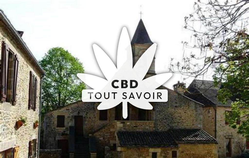 Village à Saint-Germain-de-Belves avec feuille Cannabis CBD