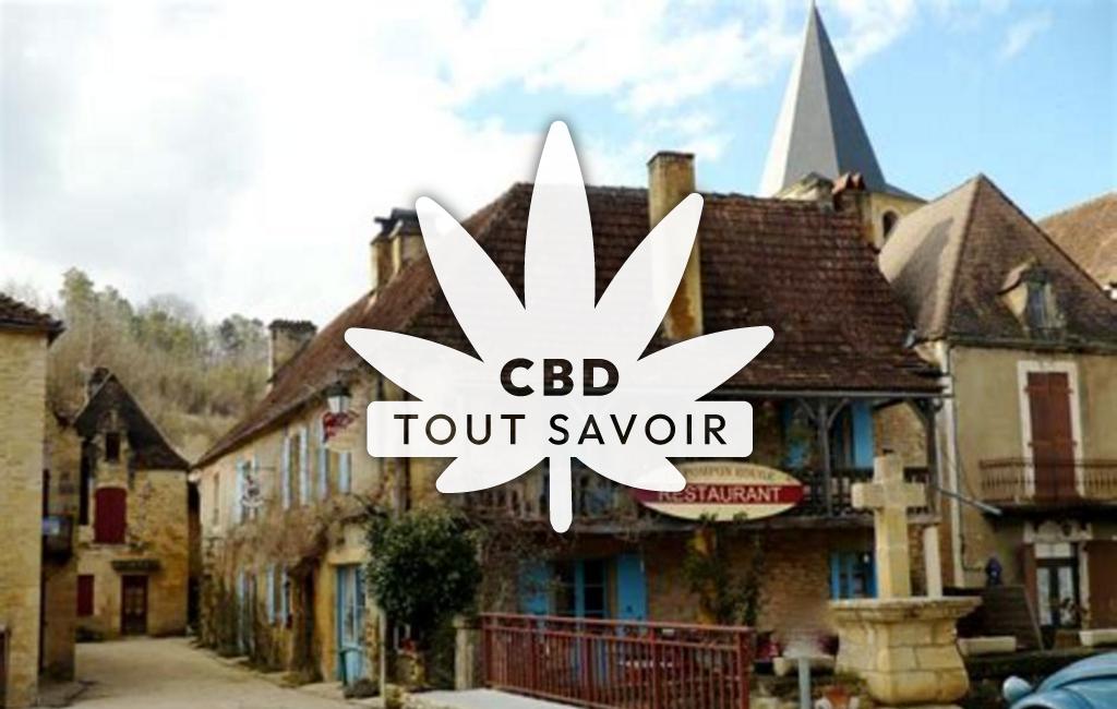 Village à Saint-Pompont avec feuille Cannabis CBD