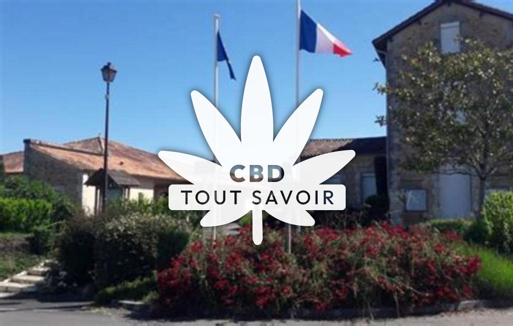 Village à Saint-Severin-D'Estissac avec feuille Cannabis CBD
