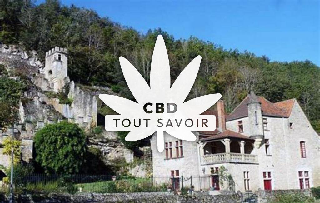 Village à Carsac-Aillac avec feuille Cannabis CBD