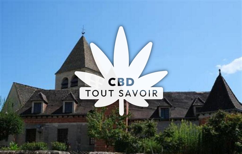 Village à Vitrac avec feuille Cannabis CBD