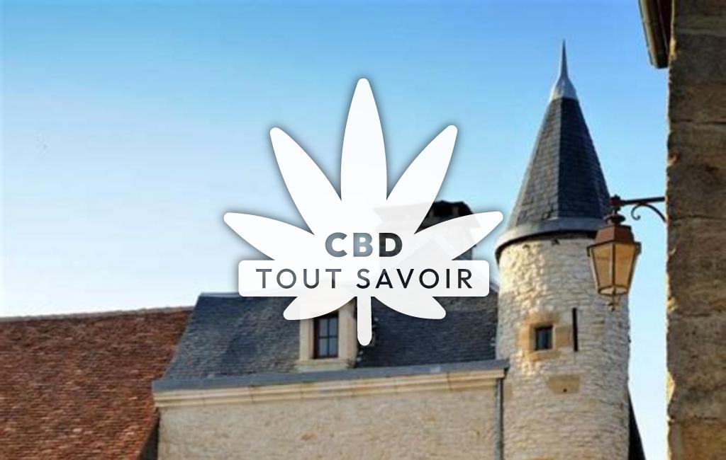 Village à Sainte-Orse avec feuille Cannabis CBD