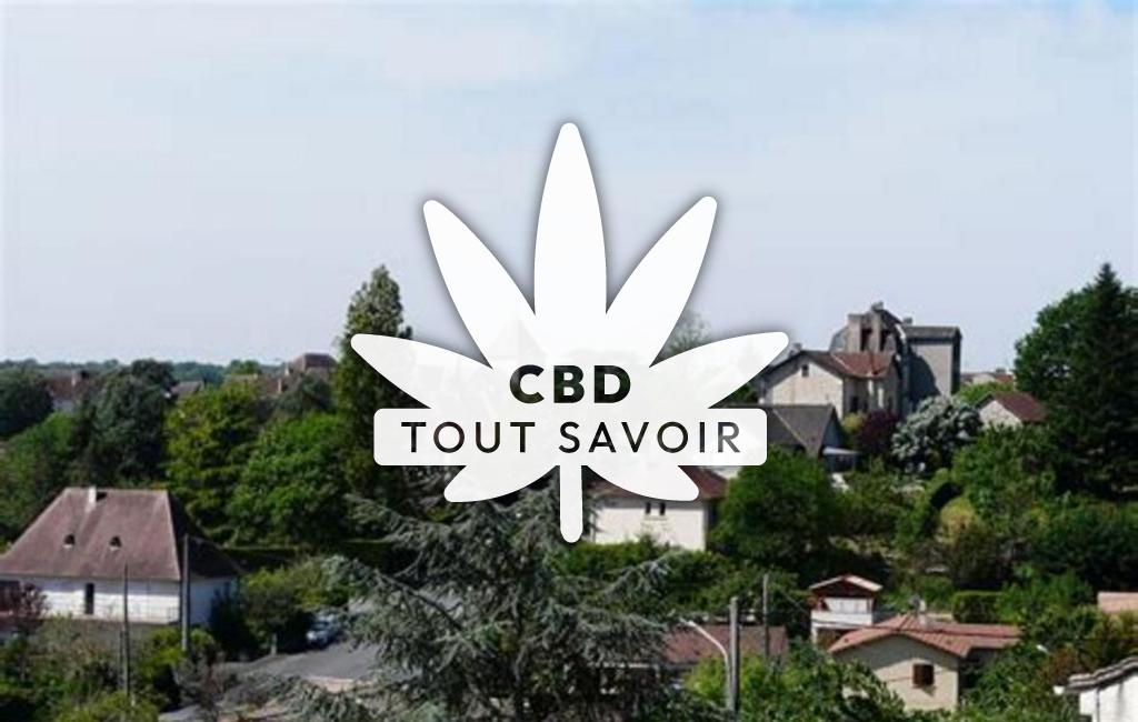 Village à Thenon avec feuille Cannabis CBD